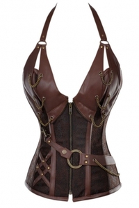 Vente chaude onenweb overbust sexe bar faux cuir corset dirndl club de danse - Product Image 1