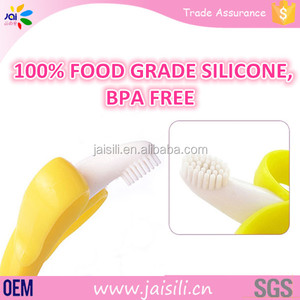 Vendedores calientes Tranquilizar herramientas 100% BPA silicona cepillo de dientes plátano bebé mordedor - Product Image 3