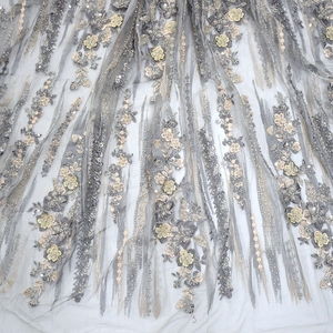 Bel fiore di pizzo con perline rete ragazze pizzo Nighty abito Tulle pizzo per abito da sposa HY0921-2 - Product Image 1