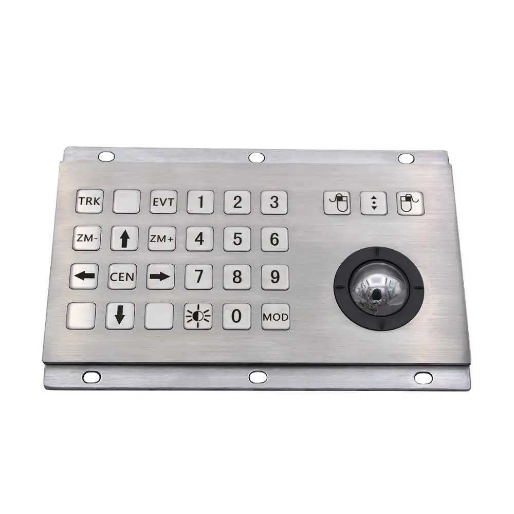 DAVO LIN Kiosk IP65 Edelstahl Verdrahtete USB PS2 Industrie Metall Tastatur Mit Trackball