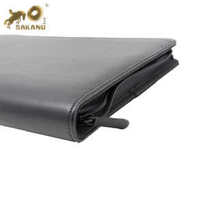 Portafolio profesional de cremallera de cuero PU A4 para archivar productos diseñados para reuniones y entrevistas exitosas - Product Image 4