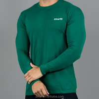 CHA037 Camiseta Ajustada de Manga Larga para Hombre, 95% Algodón, 5% Elastano, Camiseta Deportiva Ajustada para Gimnasio, Fabricante de Camisetas