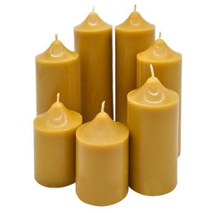<strong>Large</strong> Wide Organic Beeswax Cylinder Pillar <strong>Candles</strong> Handmade Beeswax <strong>Candles</strong> - Product Image 4