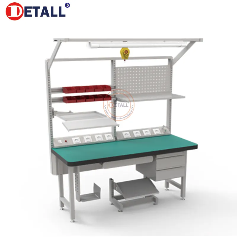 Detall-Garage tool wood top steel frame industrial mechanical metal standing workbench