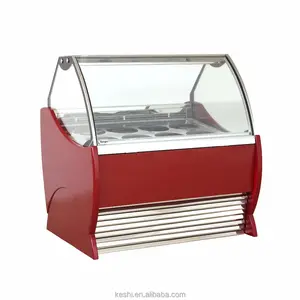 Gabinetes para inmersión de helados italianos, escaparate de helados usados, congeladores