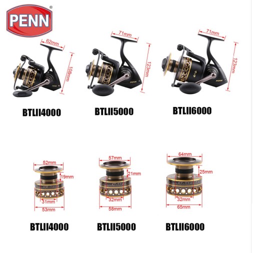 penn battle 11 spinning reel III Inshore Fishing Reel, HT-100 Front Drag, max of 9lb all designed to stand up to the most intense battles with powerful fish Penn Battle II Spinning Reel,