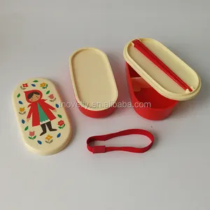 Giapponese bento box, contenitori di pranzo con cucchiaio e forchetta, bambini della scuola di plastica bento lunch box per bambini