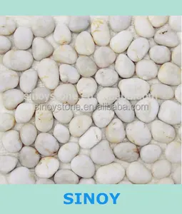 Bianco di ghiaia forma lucido pietra mattonelle di ghiaia