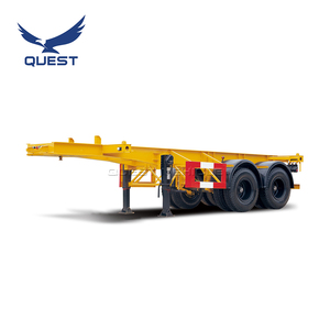 <span class=keywords><strong>Plataforma</strong></span> Semi <span class=keywords><strong>remolque</strong></span> contenedor <span class=keywords><strong>2</strong></span> <span class=keywords><strong>ejes</strong></span> 20ft esqueleto Semi <span class=keywords><strong>remolque</strong></span> contenedor utilizado en el puerto - Product Image 5