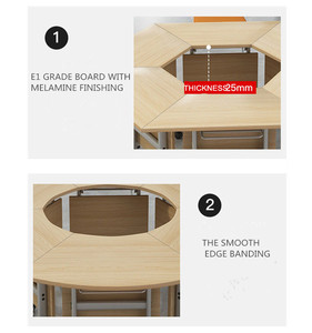 New Movable 6 Người Thiết Kế Nhỏ Tròn Folding Bàn Hội Nghị - Product Image 4