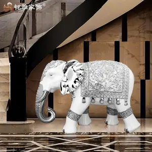 Hot sale home decoration indian antique resin large elephant statues