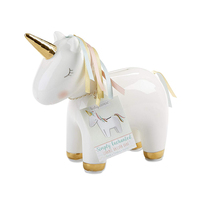 Tirelire licorne en céramique animaux, 2 pièces, pour pièces de monnaie