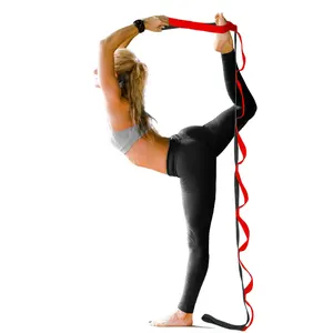 Nylon cotton Yoga Stretch Strap với 10 vòng điều chỉnh tập thể dục ban nhạc cho kéo dài vật lý trị liệu