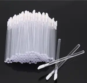 Factory price Disposable clear handle lip brush lint free lip gloss wands applicator free samples beauty make up brushes