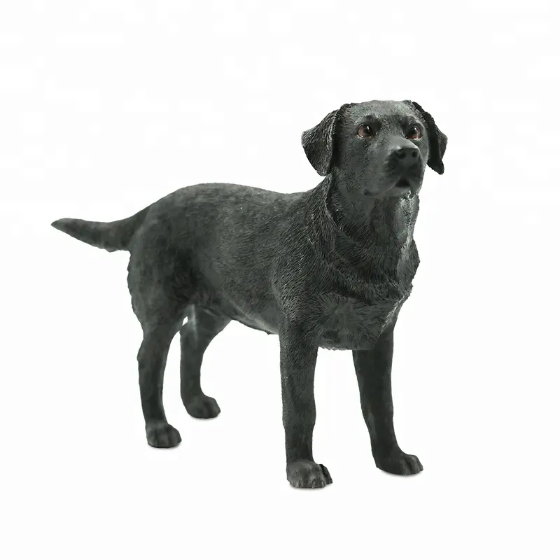 Polystone ลาบราดอร์สีดำรูปสุนัขขนาดเล็กประติมากรรมสัตว์สุนัขขนาดเล็ก