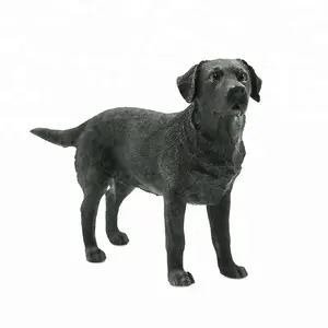 Figura de Perro <span class=keywords><strong>Labrador</strong></span> Negro de Resina Personalizada, Modelo de Perro <span class=keywords><strong>Pequeño</strong></span>, Escultura de Animal Realista - Product Image 1