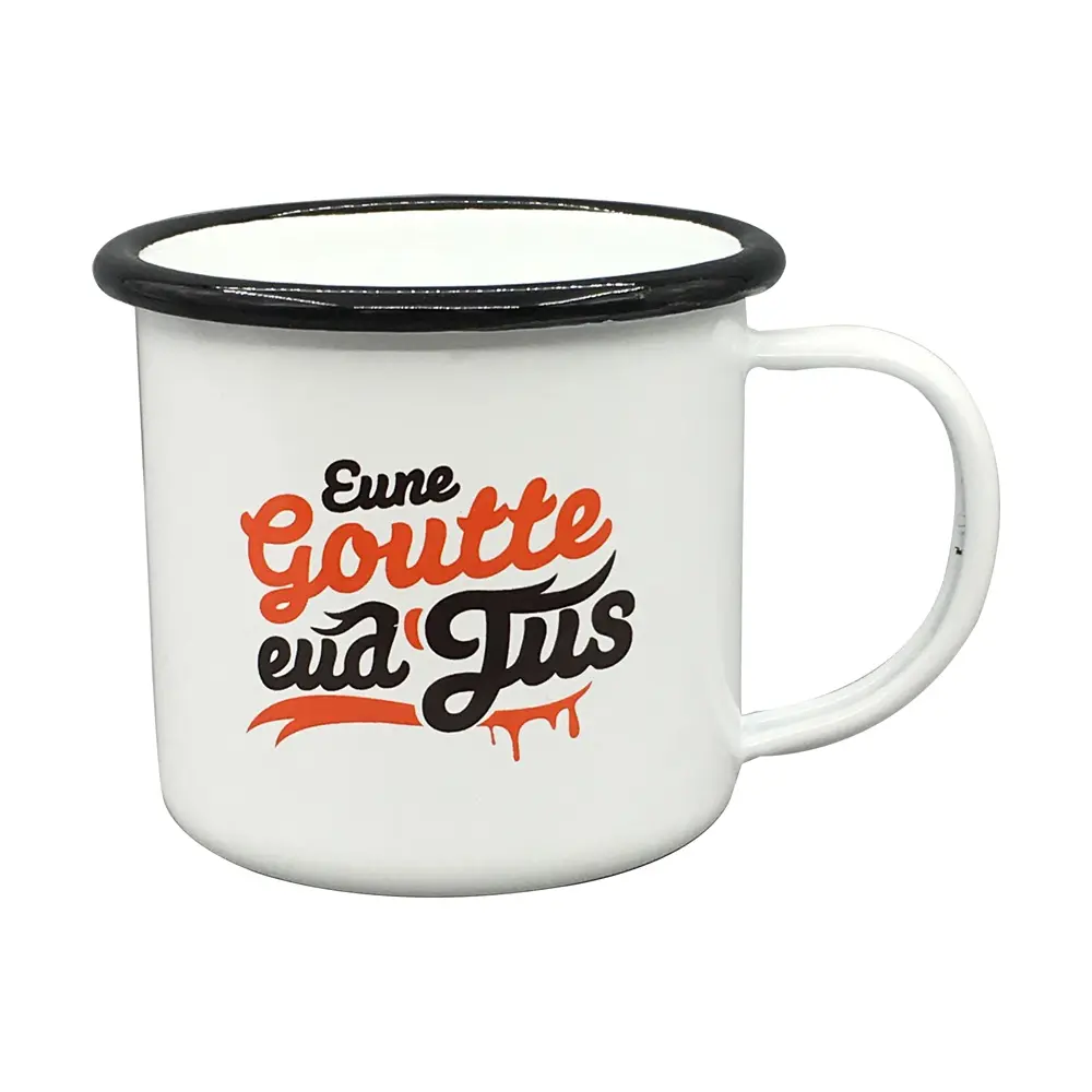 Caneca de esmalte de impressão personalizada, barata, preço alimentício, alta qualidade,