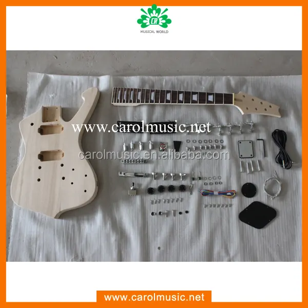 Kits de guitarra elétrica sem acabamento diy, 7 cordas de kits de violão elétrico GK039-7