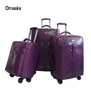 OMASKA Manufactures Purple Color 4 Double Wheel Travel Suitcase Trolley Luggage