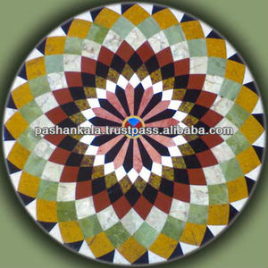 หินอ่อนโมเสคศิลปะรอบโต๊ะกาแฟด้านบน - Product Image 1