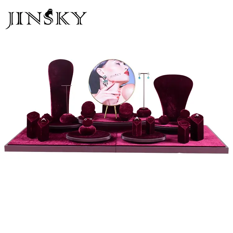 JINSKY — présentoir à bijoux personnalisé, en velours, pour bagues, boucles d'oreilles, 2019