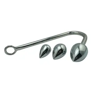 New design Stainless Steel metal Anal Hook with 3 head bondage toy