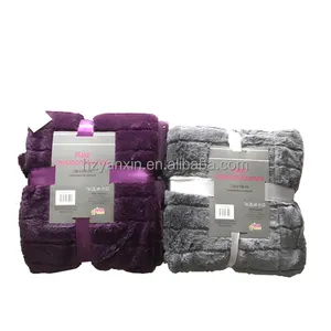 China manufacture Luxury 100% polyester solid brush PV plush throw blanket