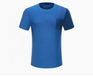 Camiseta deportiva de secado rápido para hombre, prenda de vestir, con cuello redondo, holgada y personalizada, talla grande