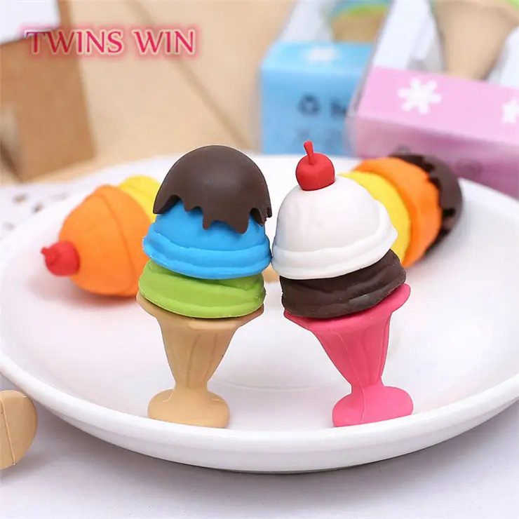 Хит продаж на eBay, китайские школьные канцелярские принадлежности, ластики в форме еды В креативном стиле для мороженого, оптовая продажа детских подарочных ластиков