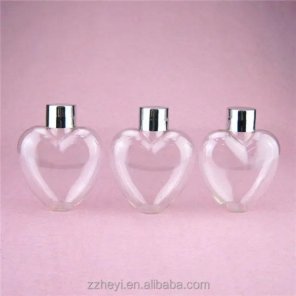 clear 70ml heart shaped plastic bottles