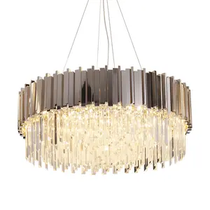 Contemporary Design Cristal Gold Chandelier Lighting Round Hanging Pendant Lamp for Art Gallery Lobby Hall 71163