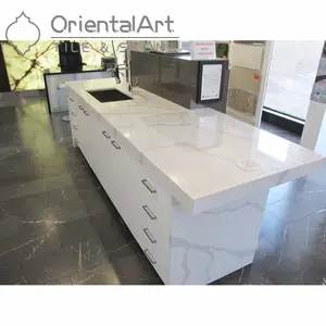 Piani <span class=keywords><strong>di</strong></span> Lavoro in <span class=keywords><strong>Quarzo</strong></span> Calacatta Novo con Venature - Product Image 1