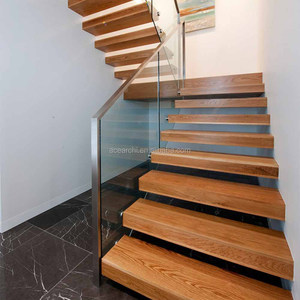 <span class=keywords><strong>Escalier</strong></span> <span class=keywords><strong>flottant</strong></span> en bois moderne avec <span class=keywords><strong>garde</strong></span>-<span class=keywords><strong>corps</strong></span> en verre pour intérieur - Product Image 2