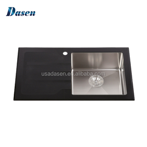Double bol en <span class=keywords><strong>verre</strong></span> trempé, évier de cuisine, italien - Product Image 3