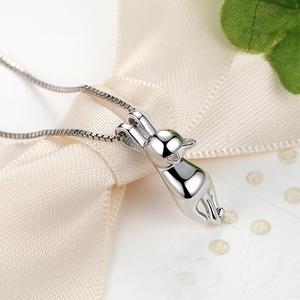 Collar de plata de ley s925 con forma de gato, joyería para parejas, a la moda europea y americana, SCN032 - Product Image 2