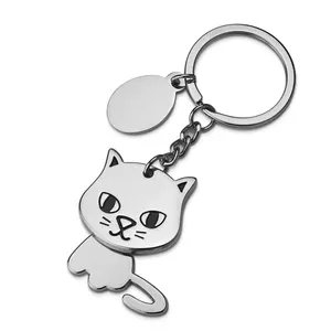 Thiết Kế Mới Sáng Tạo May Mắn Mèo Keyring Animal Cat Shaped Kim Loại Keychain Món Quà Tùy Chỉnh Phổ Biến Cho KidsCute Kim Loại Mèo Keychain