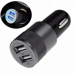 2.1A 1A อลูมิเนียมอัจฉริยะอัจฉริยะชาร์จ Dual USB Car Charger สำหรับ iPhone Samsung Android โทรศัพท์