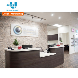 Chất Lượng Cao Tùy Chỉnh Thương Mại Quang Cửa Hàng Tiếp Nhận Bàn Gỗ Bán Lẻ Eyewear Cửa Hàng Hiển Thị Counter Designs - Product Image 1