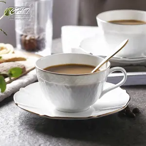 批发可重复使用的轻型英语气泡迷你陶瓷榨汁机定制印刷甜点咖啡杯
