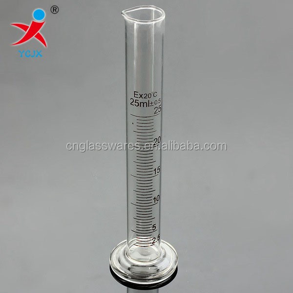 Лабораторная стеклянная посуда, мерный стеклянный цилиндр с круглым дном от производителя