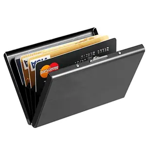 Porte-cartes de crédit en acier inoxydable pour femmes et hommes, 1 pièce, RFID, portefeuille protecteur, carte de crédit, étui en métal