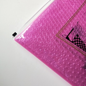 Sac à bulles en plastique antichoc, pour courrier, emballage personnalisé de <span class=keywords><strong>grande</strong></span> capacité, de haute qualité, <span class=keywords><strong>rose</strong></span> transparent, avec fermeture à glissière - Product Image 4