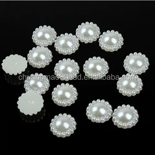 ABS perle imitazione perla a forma di girasole branelli di flatback per la lavorazione