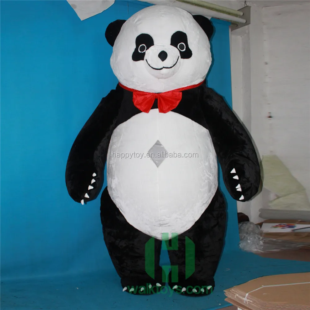 Enorme urso de pelúcia inflável, panda, fantasia de mascote para adultos