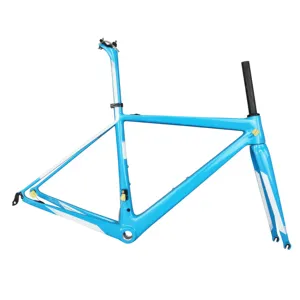 2019 新品东丽碳纤维 t1000 UD 编织自行车框架光面蓝色框架 FM686 保修 2 年