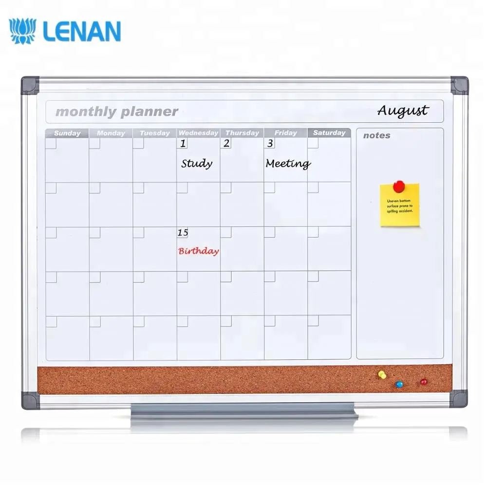 ZUEN Whiteboard Monthly Planner Magnetic Message Board Kitchen Daily Flexible Bulletin Memo Boards Fridge Magnet Drawing Calendar 