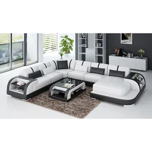 Cbmmart multi color leather sofa modern u shape sectional eco-friendly sofa furniture living room sofa