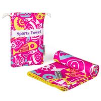 Serviette de plage en microfibre à motif vague, impression personnalisée, vente en gros d'usine pour l'été