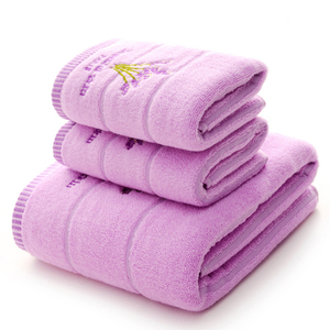 Ricamo Lavanda Cotone Set di <span class=keywords><strong>Asciugamani</strong></span> Viso <span class=keywords><strong>Asciugamani</strong></span> Telo da bagno - Product Image 5