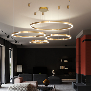<span class=keywords><strong>Chandlers</strong></span> Lampu Gantung Cincin Emas Modern, Lampu Liontin Modern Akrilik Dekorasi Pencahayaan - Product Image 3